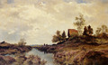 A Cottage Nestled In A River Landscape - Joseph Wenglein