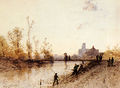 Fishing On The Banks Of A River - Eugène Cicéri