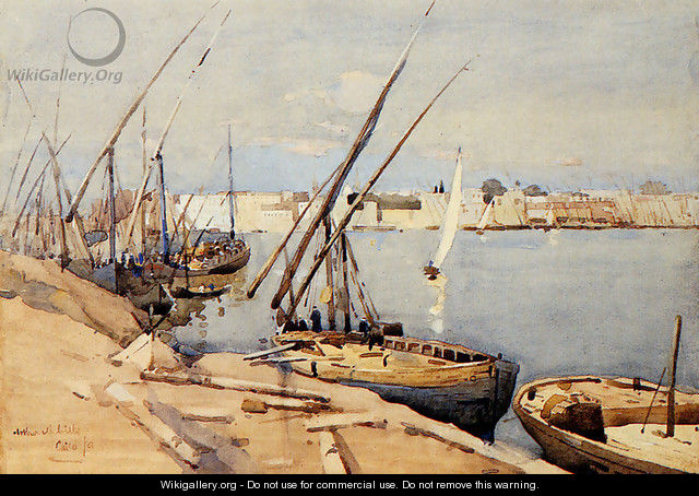 A Harbor In Cairo - Arthur Melville