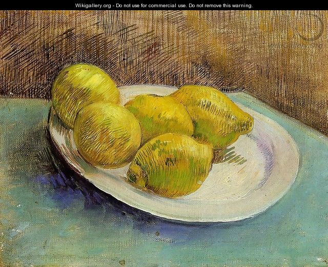 Still Life With Lemons On A Plate - Vincent Van Gogh