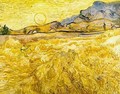 Wheat Field With Reaper And Sun - Vincent Van Gogh