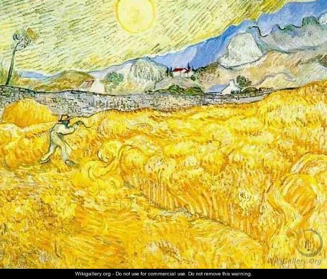 Wheat Field Behind Saint Paul Hospital With A Reaper - Vincent Van Gogh