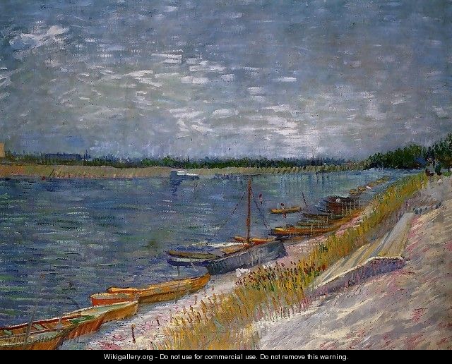 View Of A River With Rowing Boats - Vincent Van Gogh