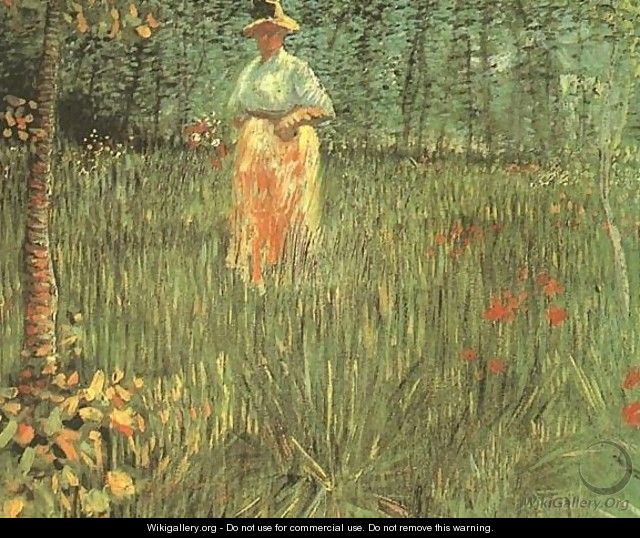 Woman Walking In A Garden A - Vincent Van Gogh