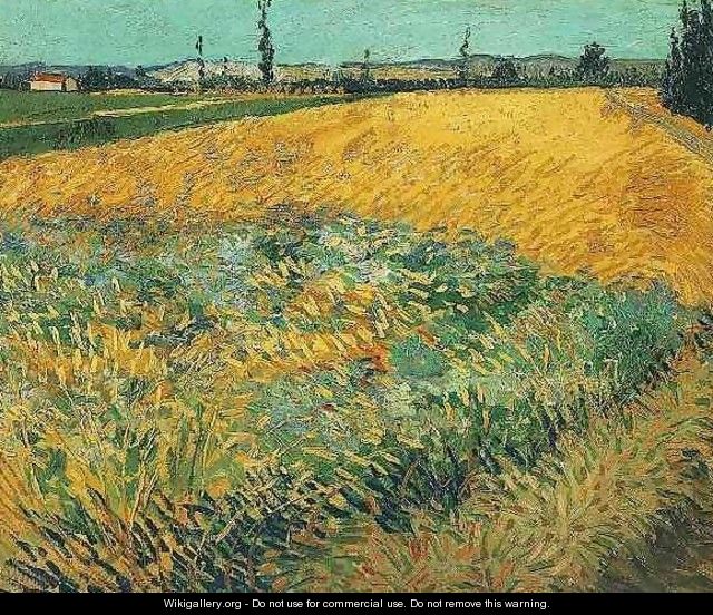 Wheat Field With The Alpilles Foothills In The Background - Vincent Van Gogh
