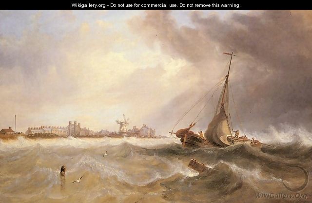 Shipping off a Coast in Choppy Seas - James Wilson Carmichael