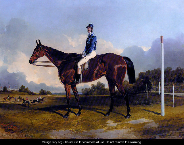 A Racehorse With Jockey Up - Fred Henderson