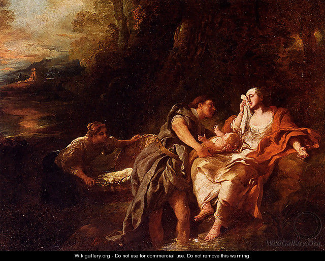 Moses Cast Into The Nile - Jean François de Troy
