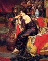 A Harem Beauty Seated On A Leopard Skin - Frederic Louis Leve