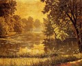 A Wooded River Landscape - Henri Biva