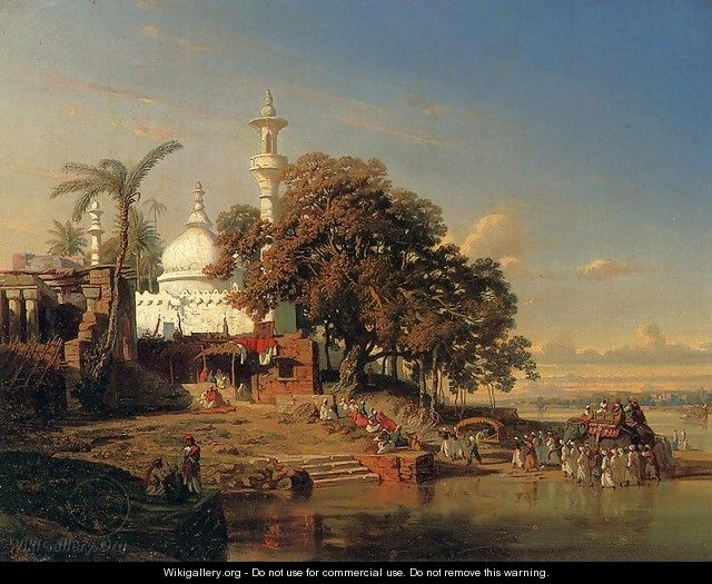 An Indian Mosque On The Hooghly River Near Calcutta - Auguste Borget