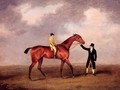 Lord Grosvenor's Violante With Frank Buckle Up, Held By A Groom On A Racecourse - Henry Bernard Chalon
