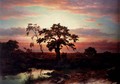 An Oak In An Extensive Coastal Landscape At Dusk Near Le Havre - Louwrens Hanedoes