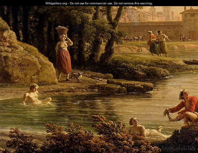 Landscape With Bathers - detail - Claude-joseph Vernet