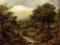 A River Landscape, With Two Boys Fishing And A Girl Fetching Water - John Linnell