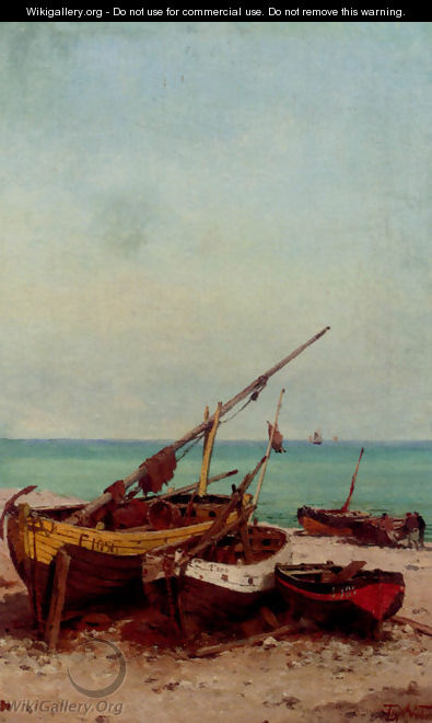 Bateaux de peches sur la plage - Theodor Alexander Weber