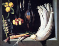 Still Life With Dead Birds, Fruit And Vegetables - Juan Sanchez Cotan