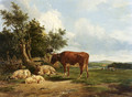 An Extensive Landscape With Cattle Resting - Simon Van Den Berg