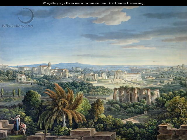 View of the Celian Hill, Rome, c.1800 - Louis Francois Cassas