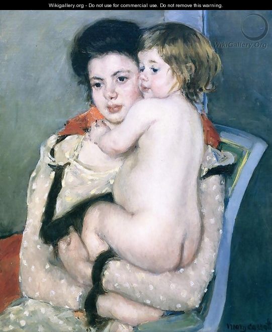 Reine Lefebvre Holding a Nude Baby, 1902 - Mary Cassatt