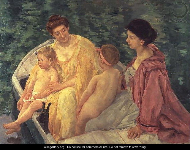 The Swim, or Two Mothers and Their Children on a Boat, 1910 - Mary Cassatt