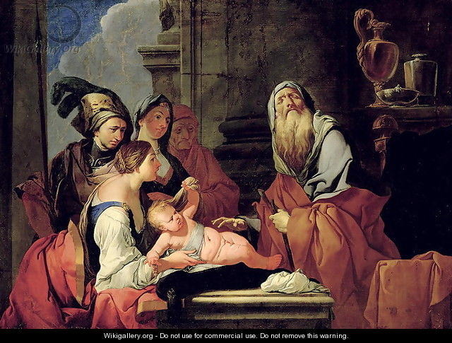 The Blind Prophet Tiresias with the Baby Narcissus, after 1666 - Giulio Carpioni