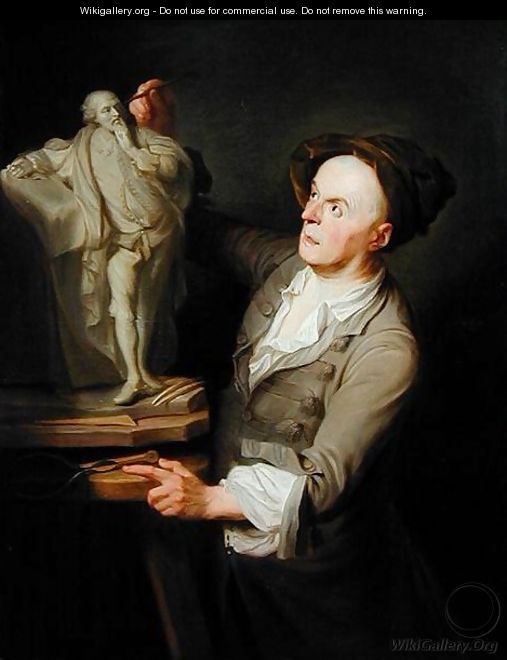 Louis-Francois Roubiliac (1695-1762) Modelling his Monument to Shakespeare - Adrien Carpentiers
