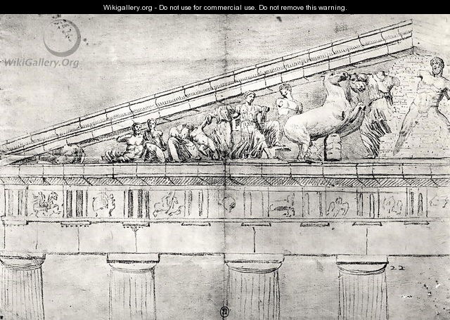 Study of a pediment from the Parthenon - Jacques Carrey