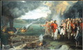 General Eliott and his officers observing the destruction of the Floating batteries, Gibraltar, 14th September 1782, 1784 - George Carter