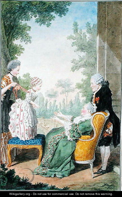 The Marquise of Ecquevilly, the Marquis of Joyeuse, their granddaughter Mademoiselle d
