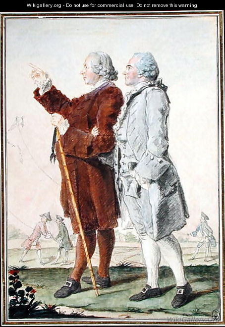 Monsieur Jean-Baptiste Le Roy (1719-1800) and the Abbot of Saint-Remy, 1775-80 - Louis (Carrogis) de Carmontelle