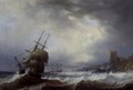 Ships Beating off a Lee Shore - James Wilson Carmichael