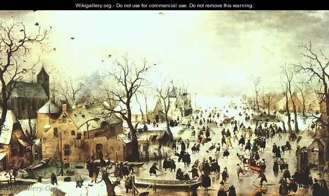 A Scene on the Ice near a Town - Hendrick Avercamp