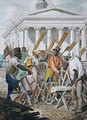 Black Sawyers Working in front of the Bank of Pennsylvania, Philadelphia - John Lewis Krimmel