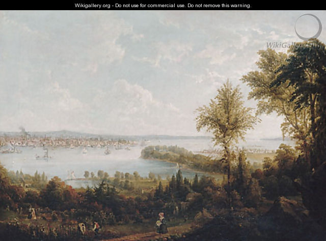 View of the Bay and City of New York from Weehawken - Robert Havell, Jr.