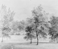 View of David Hosack Estate, Hyde Park, New York, with a Sundial (from Hosack Album) - Thomas Kelah Wharton