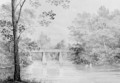 Bridge over Crumelbow Creek, David Hosack Estate, Hyde Park, New York (from Hosack Album) - Thomas Kelah Wharton