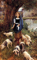 Woman Herding Pigs - Cesare Saccaggi