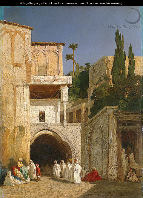 Before a Mosque (Cairo) - Alexandre Gabriel Decamps