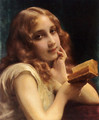 A Little Girl Reading - Etienne Adolphe Piot
