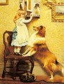 A Little Girl and her Sheltie - Charles Burton Barber