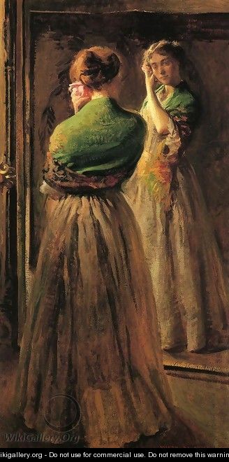 Girl with a Green Shawl - Joseph Rodefer DeCamp