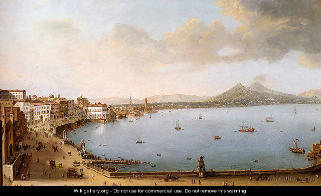 View Of Naples From The Strada Di Santa Lucia - Antonio Joli