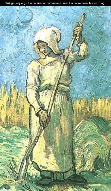 Peasant Woman With A Rake (after Millet) - Vincent Van Gogh