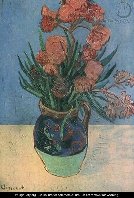 Vase With Oleanders - Vincent Van Gogh