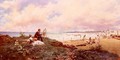 The Artist And His Family On The Beach At Biarritz - Jose Echena