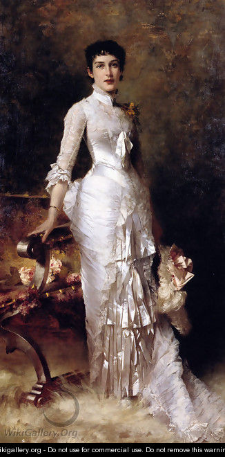 Young Beauty In A White Dress - Julius LeBlanc Stewart