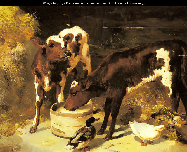 Calves Feeding - George W. Horlor