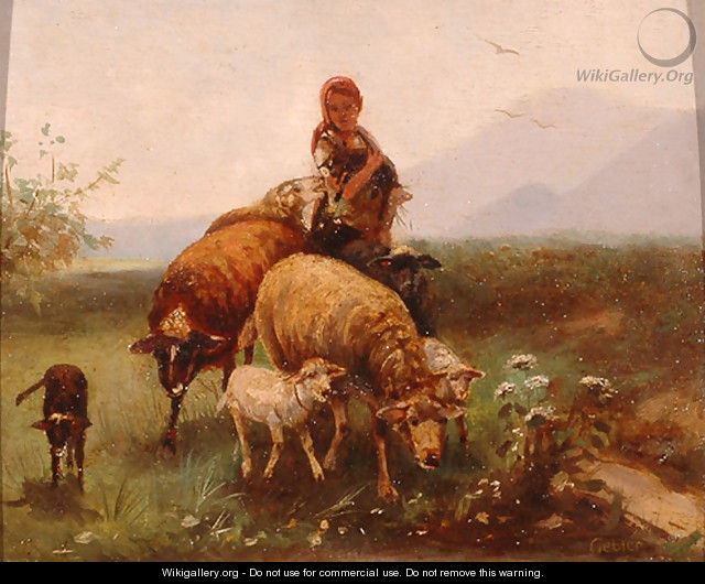 Shepherdess - Friedrich Otto Gebler