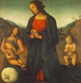 Madonna, an Angel and Little St John Adoring the Child (or Madonna del sacco) - Pietro Vannucci Perugino